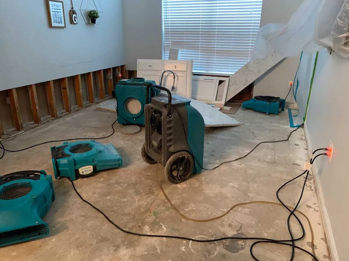 Dehumidifier in flood-cut room for Water Extraction & Removal in Hopkinton